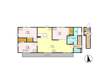 セリナ木更津 A(3LDK/2階)の間取り写真