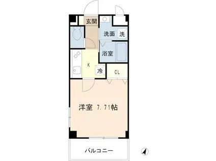 クレアール(1K/3階)の間取り写真