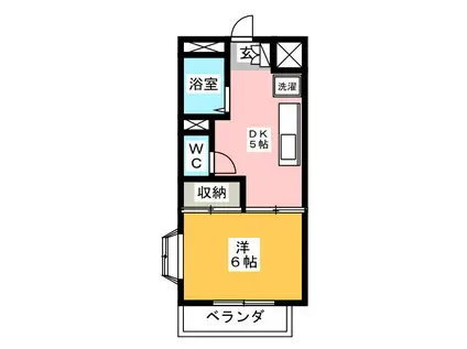 ドエル・フジ(1K/3階)の間取り写真