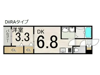 メゾンルミナ(1DK/2階)の間取り写真