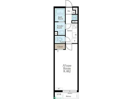 リブリ・令和(1K/3階)の間取り写真
