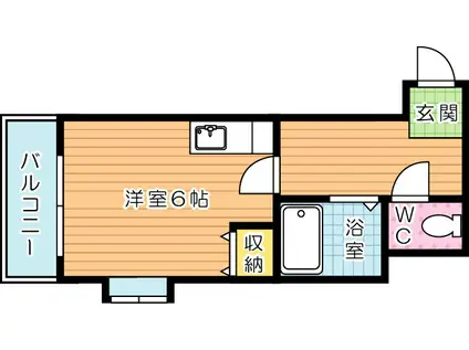 ベルガ中津口(ワンルーム/8階)の間取り写真