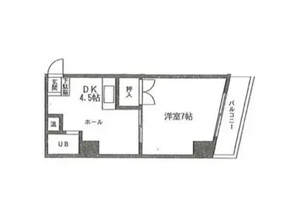 ラ・メゾン藤ヶ丘(1DK/2階)の間取り写真