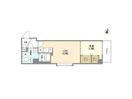 アルファコート西川口22(1LDK/2階)の間取り写真