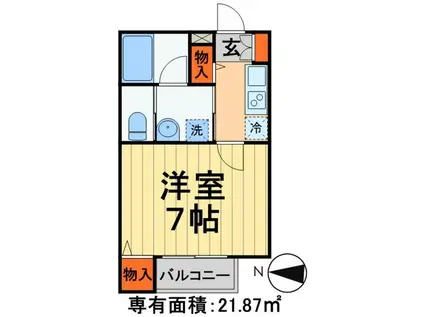 ルミエールエタンセルドゥ―(1K/1階)の間取り写真