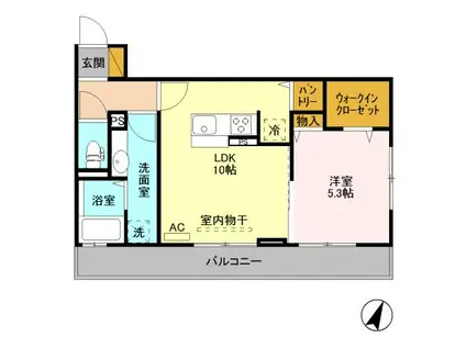 フォルテア A(1LDK/3階)の間取り写真