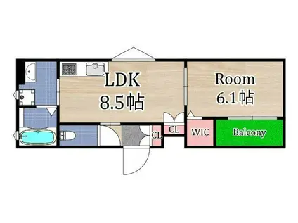 クリエオーレ中宮(1LDK/3階)の間取り写真