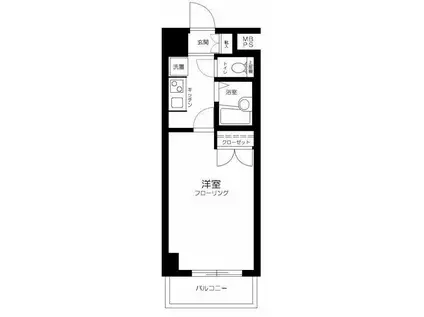 クレアシオン南大塚(1K/4階)の間取り写真