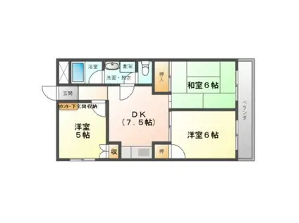 寺田ハイツ(3DK/1階)の間取り写真