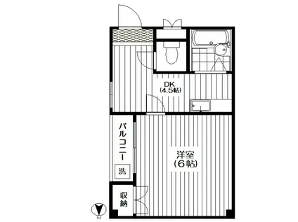 若菜ビル(1DK/3階)の間取り写真