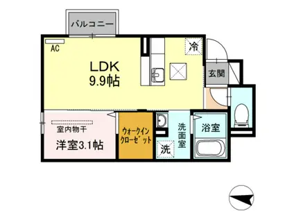 YS STORIAM A(1LDK/1階)の間取り写真