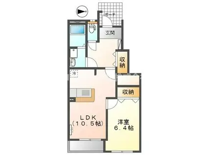 KSTフローラルコート(1LDK/1階)の間取り写真