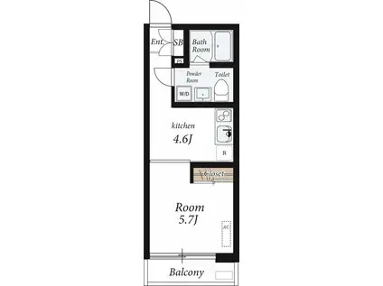 クレア錦糸町(1K/3階)の間取り写真