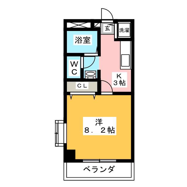 ブランシュ(1K/3階)の間取り写真