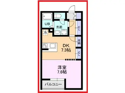 ジュモク尾久(1DK/1階)の間取り写真