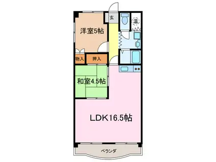 AHQ平子(2LDK/3階)の間取り写真