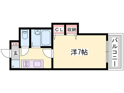 ジュネス野里(1K/2階)の間取り写真