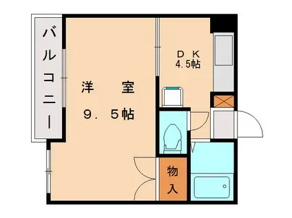 ロッジ松香台(1K/3階)の間取り写真