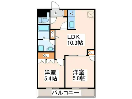 KANNA-KAMUI(2LDK/4階)の間取り写真