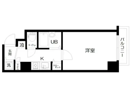 クレアシオン新中野(1K/2階)の間取り写真