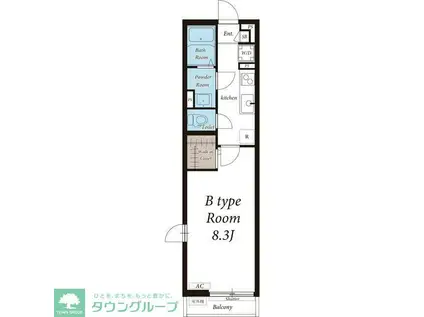 リブリ・JUNE KALUNASIA(1K/1階)の間取り写真