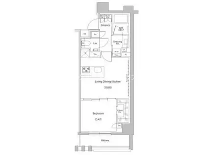 ザ・パークハビオ文京江戸川橋(1LDK/9階)の間取り写真