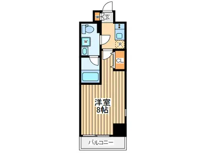 ルミード立川(1K/7階)の間取り写真