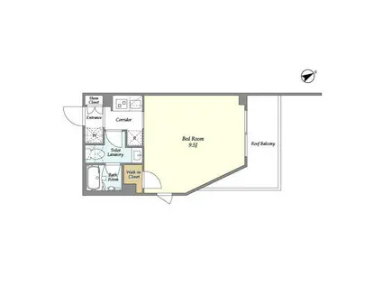 ウェルスクエアイズム恵比寿(1K/5階)の間取り写真