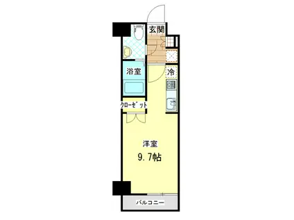 ライフステージ.1(1K/7階)の間取り写真