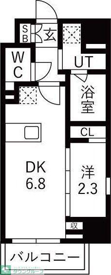 GRAN PASEO蒲田III(1DK/4階)の間取り写真