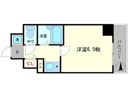 大国町青山ビル別館(1K/5階)の間取り写真