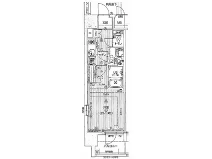 エスリード難波サウス(1K/12階)の間取り写真