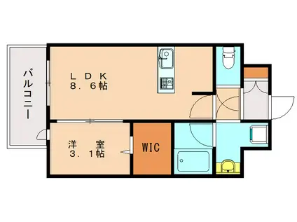 グランフォーレ博多ウォーターフロント(1LDK/10階)の間取り写真