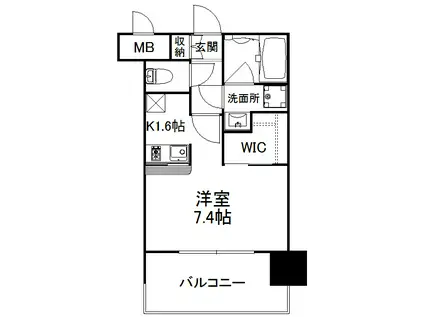 エンクレスト薬院NOBLE(1K/8階)の間取り写真