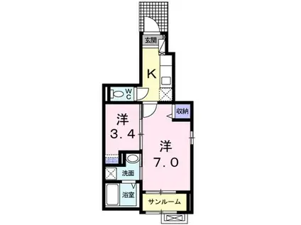 アタラクシア・8号(2K/1階)の間取り写真