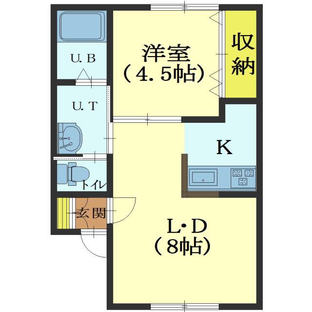 いのせんと(1LDK/1階)の間取り写真