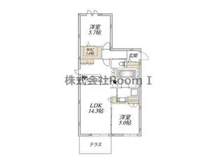大阪市東淀川区上新庄2丁目ヘー(2LDK/1階)の間取り写真