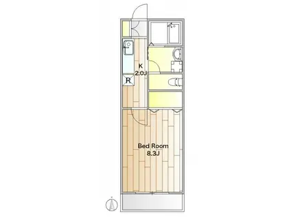 AGLAIA SETAGAYA(1K/1階)の間取り写真