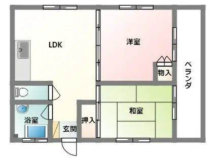 リバービュー赤畑 A棟(2LDK/4階)の間取り写真