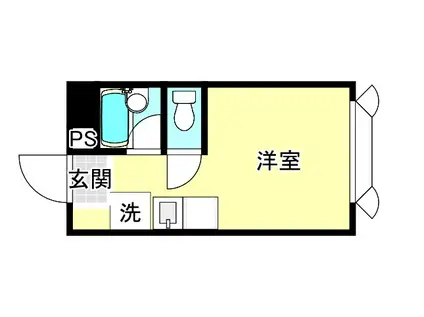 ビバリーハウス南福岡III(ワンルーム/2階)の間取り写真