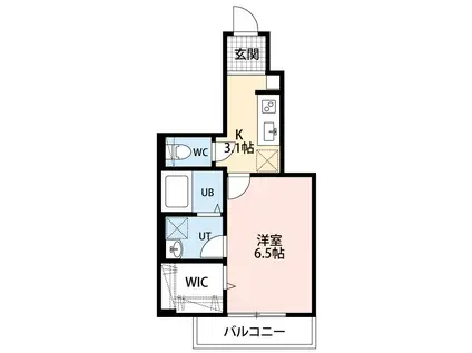 ゼルコヴァウエストI(1K/1階)の間取り写真