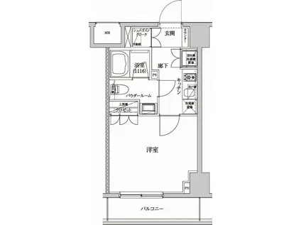 セジョリ墨田両国(1K/5階)の間取り写真