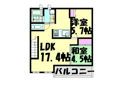 エンフィールド山田II(2LDK/2階)の間取り写真