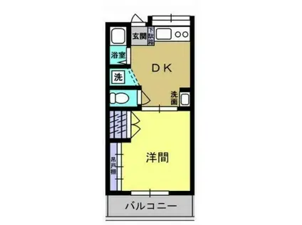 ベル・バローロA棟(1DK/2階)の間取り写真