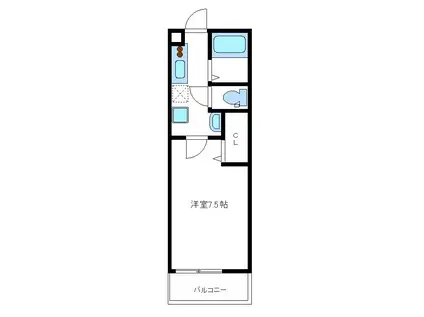 セレッソ千歳船橋(1K/1階)の間取り写真