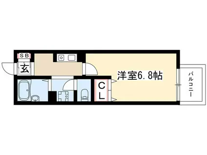 VIEW COURTII(1K/1階)の間取り写真