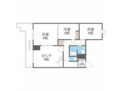 メゾン伏見(3LDK/3階)の間取り写真