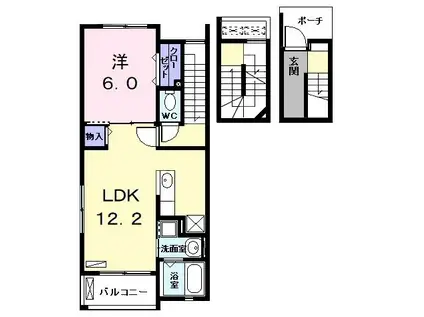 アルジェント・YII(1LDK/3階)の間取り写真