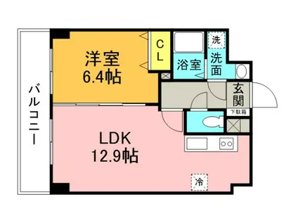 オーベルジュ(1LDK/6階)の間取り写真