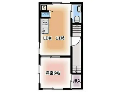 メゾンアサクサ(1LDK/2階)の間取り写真